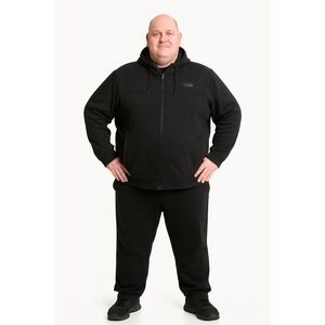 Men's Black Full Zip‎ Fleece Hoodie